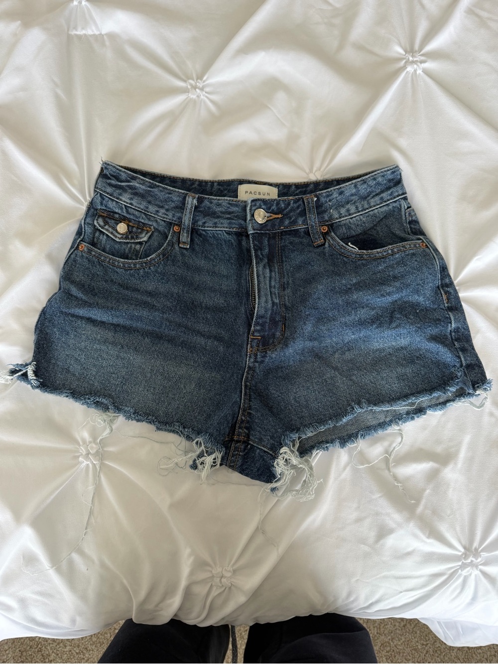 PacSun Women's Dark Blue high rise festival shorts
